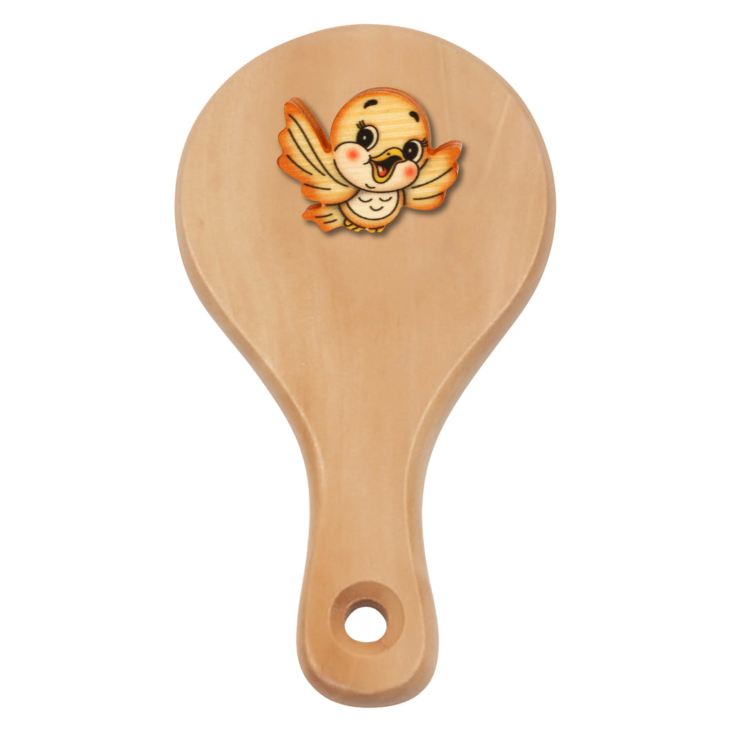 Smiling Bird Hairbrush + Mirror Set